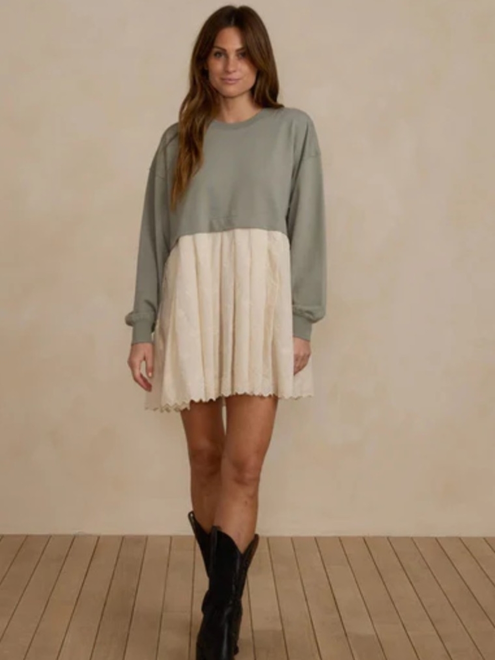 Rylee + Cru Laurel Baby Doll Sweatshirt Dress